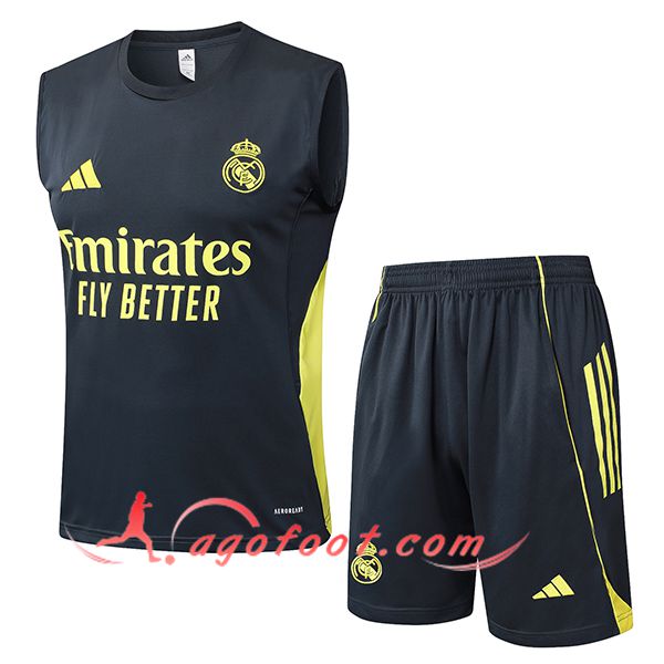 Ensemble Training Debardeurs Real Madrid Gris/Jaune 2025/2026