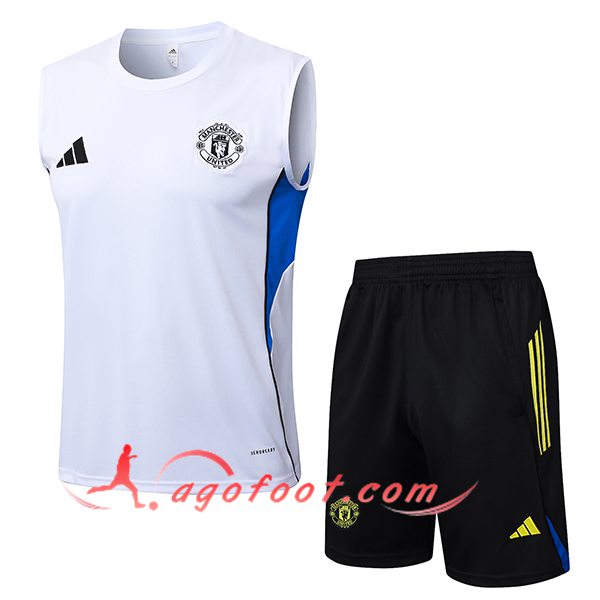 Ensemble Training Debardeurs Manchester United Blanc/Bleu 2025/2026