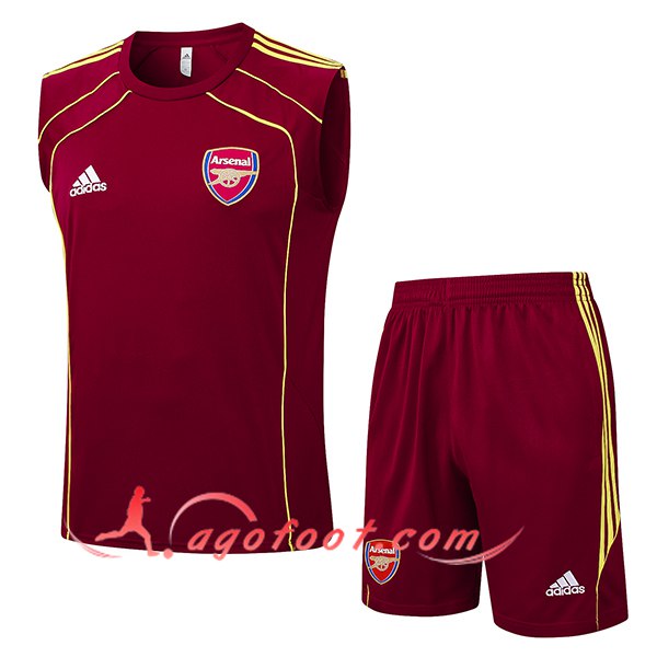 Ensemble Training Debardeurs Arsenal Rouge/Jaune 2025/2026