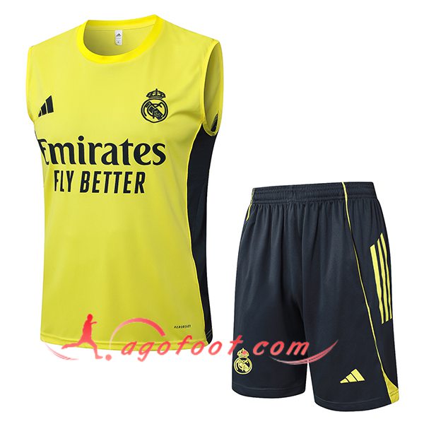 Ensemble Training Debardeurs Real Madrid Jaune/Noir 2025/2026