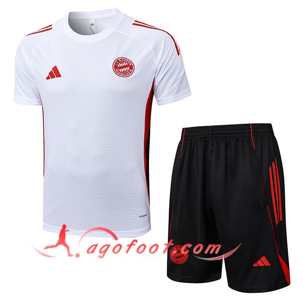 Ensemble Training T-Shirts Bayern Munich Blanc/Noir/Rouge 2025/2026