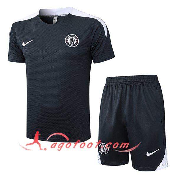 Ensemble Training T-Shirts FC Chelsea Gris/Blanc 2025/2026