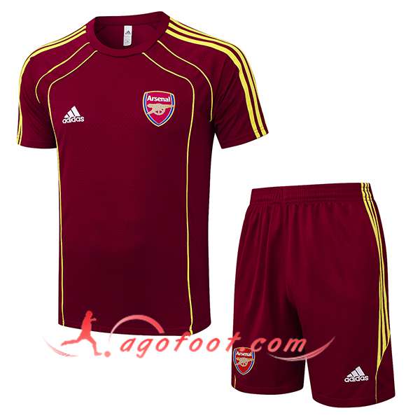 Ensemble Training T-Shirts Arsenal Rouge/Jaune 2025/2026 -02