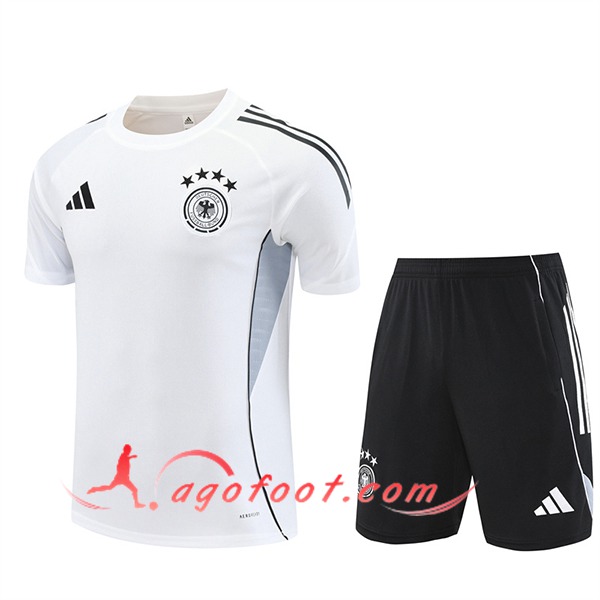 Ensemble Training T-Shirts Allemagne Blanc/Noir/Gris 2025/2026