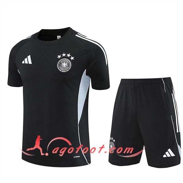Ensemble Training T-Shirts Allemagne Noir/Gris 2025/2026