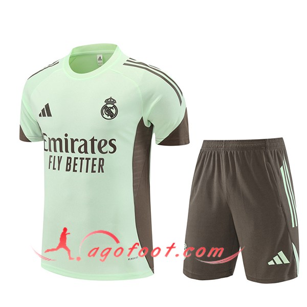 Ensemble Training T-Shirts Real Madrid Vert/Brun 2025/2026