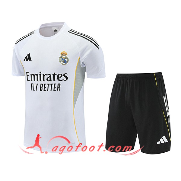 Ensemble Training T-Shirts Real Madrid Blanc/Gris 2025/2026 -02