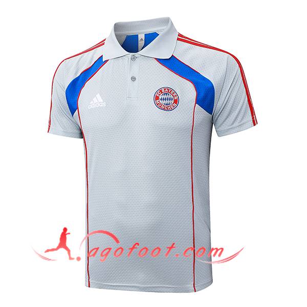 Polo Foot Bayern Munich Gris/Bleu/Rouge 2025/2026