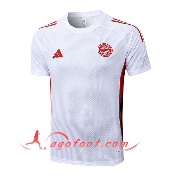 Training T-Shirts Bayern Munich Blanc/Noir/Rouge 2025/2026