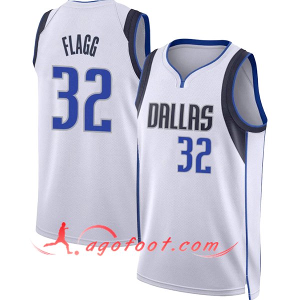 Maillot Dallas Mavericks (FLAGG #32) 2025/26 Blanc/Bleu/Noir