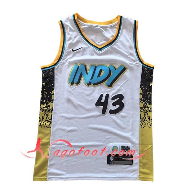 Maillot Indiana Pacers (SIAKAM #32) 2025/26 Blanc/Jaune/Noir/Bleu