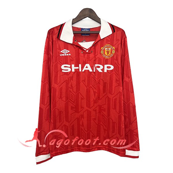 Maillot de Foot Manchester United Retro Domicile Manches Longues 1992/1994