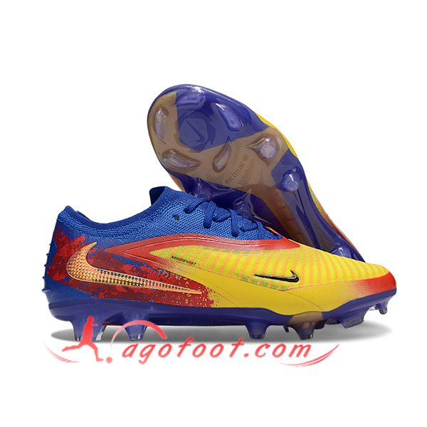 Nike Chaussures de Foot Phantom GX III Elite FG Bleu/Jaune/Orange/Rouge