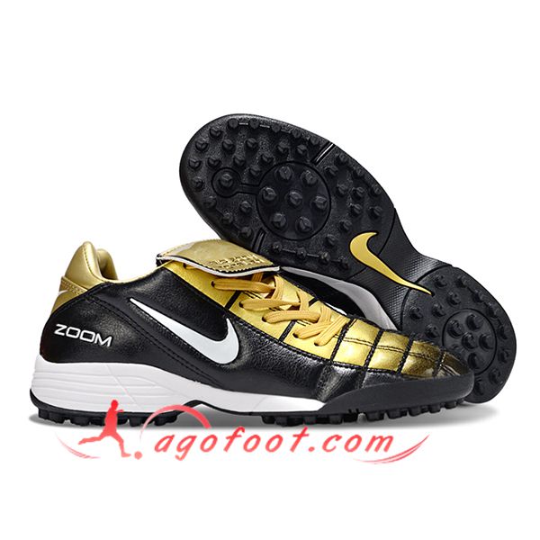 Nike Chaussures de Foot NIKE T90 TF Noir/Jaune/Blanc