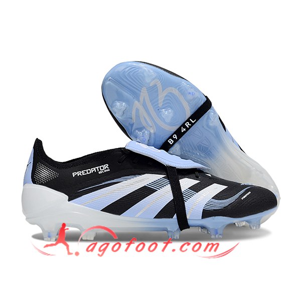 Adidas Chaussures de Foot 25 Predator Elite Tongue FG Noir/Bleu -02