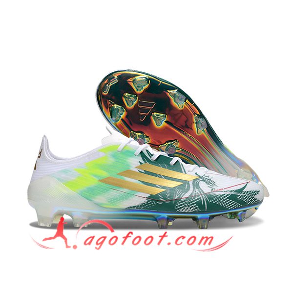Adidas Chaussures de Foot F50 ELITE FG Blanc/Vert