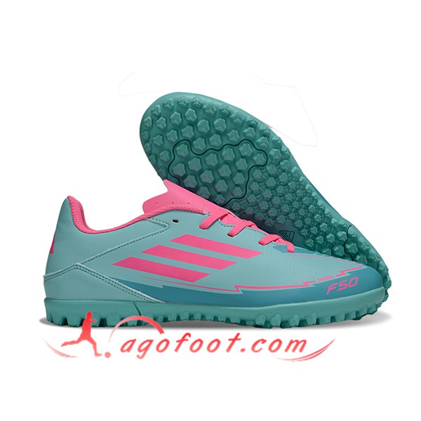 Adidas Chaussures de Foot F50 CLUB TF Vert/Rose