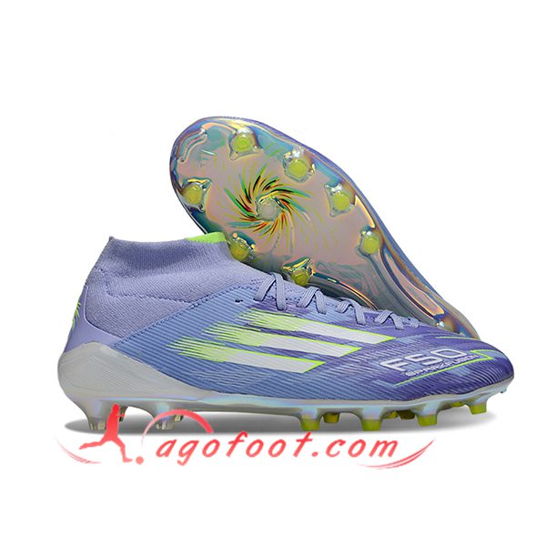 Adidas Chaussures de Foot F50 ELITE MID FG W Pourpre/Vert