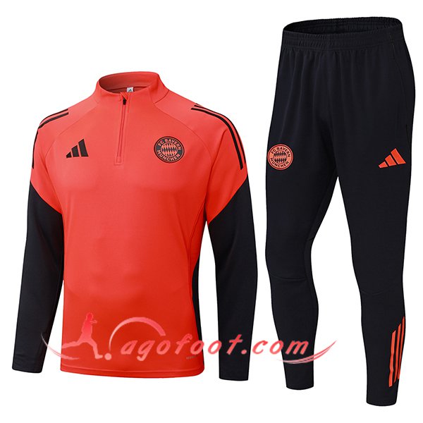 Ensemble Survetement de Foot Bayern Munich Orange/Noir 2025/2026