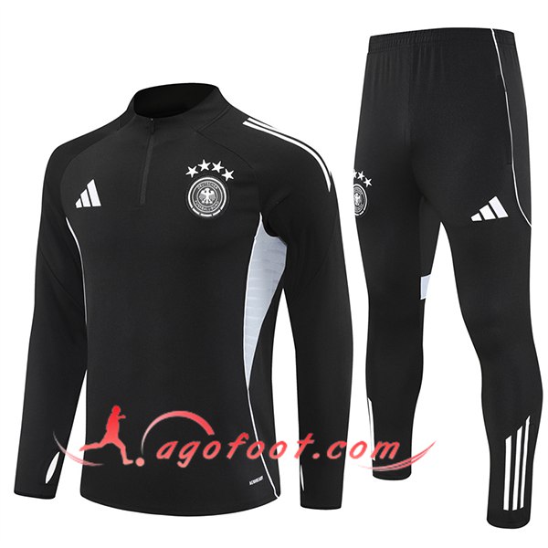 Ensemble Survetement de Foot Allemagne Noir/Gris 2025/2026