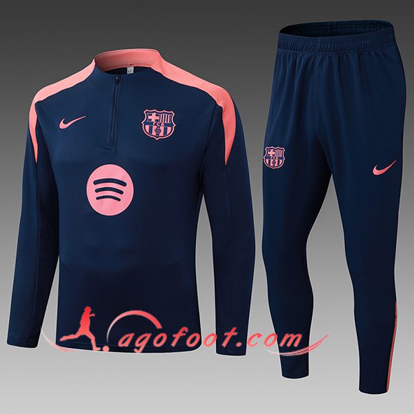 Ensemble Survetement de Foot FC Barcelone Enfant Bleu/Rose 2025/2026