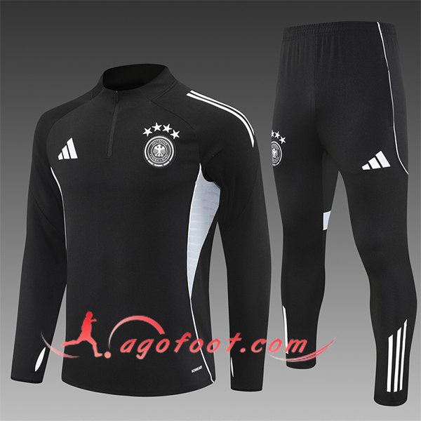 Ensemble Survetement de Foot Allemagne Enfant Noir/Gris 2025/2026
