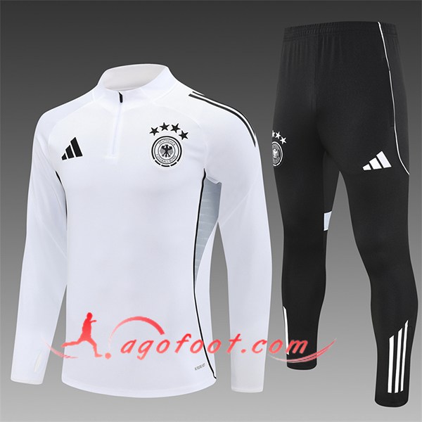 Ensemble Survetement de Foot Allemagne Enfant Blanc/Gris 2025/2026