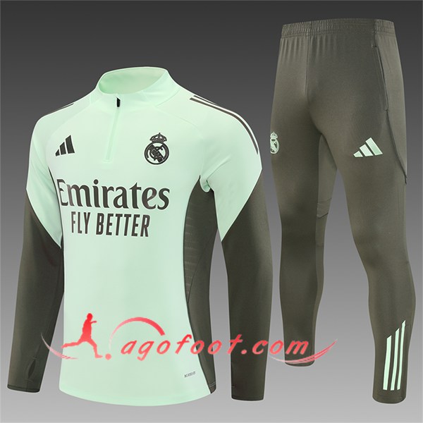 Ensemble Survetement de Foot Real Madrid Enfant Brun/Vert 2025/2026