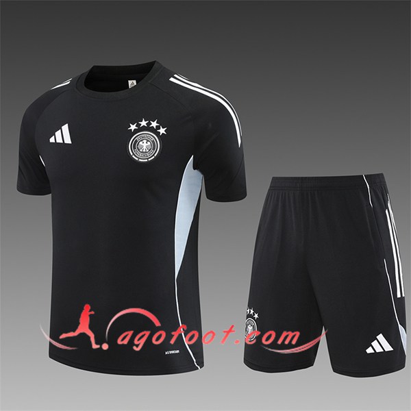 Ensemble Training T-Shirts Allemagne Enfant Noir/Gris 2025/2026