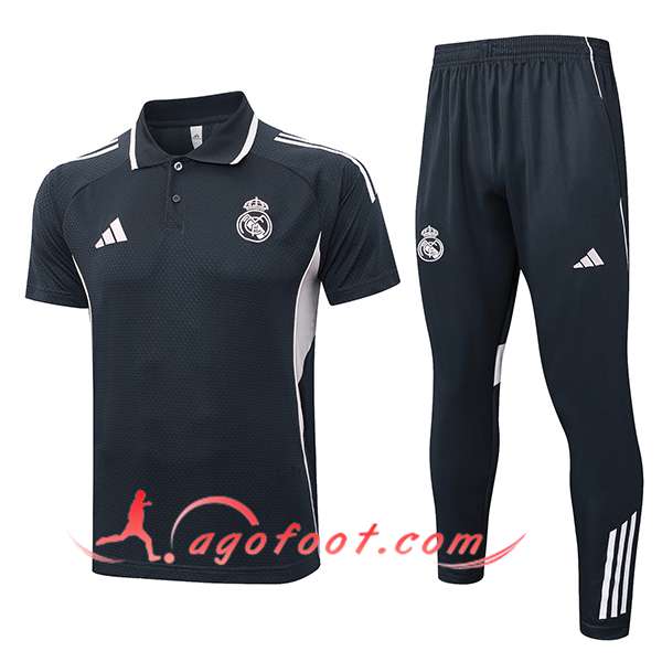 Ensemble Polo Foot Real Madrid Gris/Rose 2025/2026
