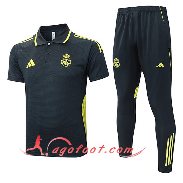 Ensemble Polo Foot Real Madrid Gris/Vert 2025/2026