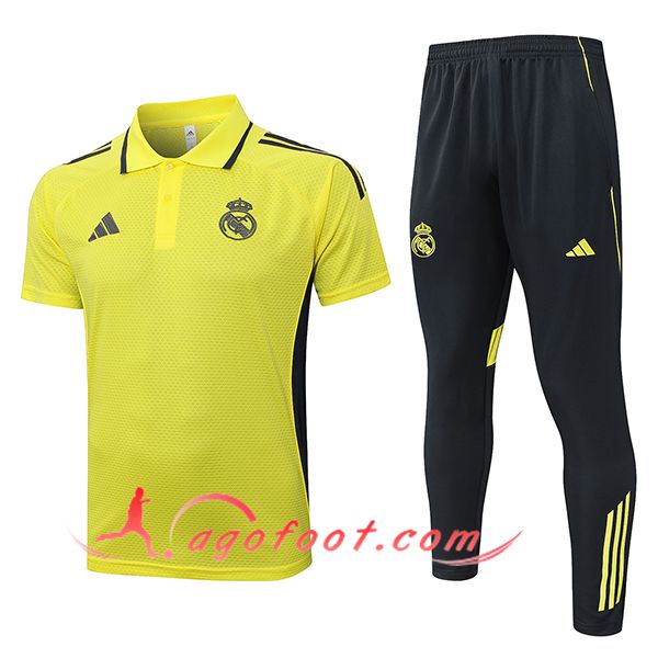Ensemble Polo Foot Real Madrid Jaune/Noir 2025/2026