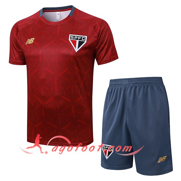 Ensemble Training T-Shirts Sao Paulo FC Rouge 2025/2026