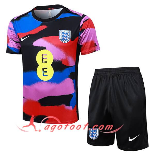 Ensemble Training T-Shirts Angleterre Noir/Rose/Rouge/Bleu 2025/2026
