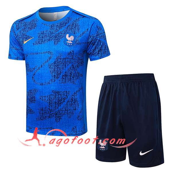 Ensemble Training T-Shirts France Bleu 2025/2026
