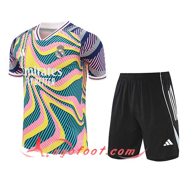 Ensemble Training T-Shirts Real Madrid Vert/Rose/Jaune 2025/2026