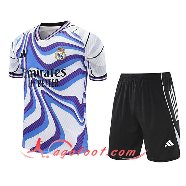 Ensemble Training T-Shirts Real Madrid Blanc/Bleu/Pourpre 2025/2026