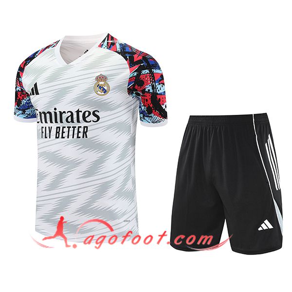 Ensemble Training T-Shirts Real Madrid Blanc/Gris 2025/2026 -03