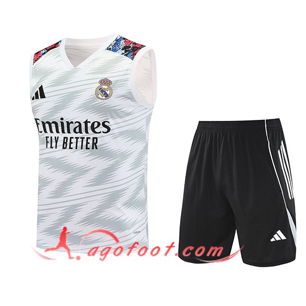 Ensemble Training Debardeurs Real Madrid Blanc/Gris 2025/2026 -02