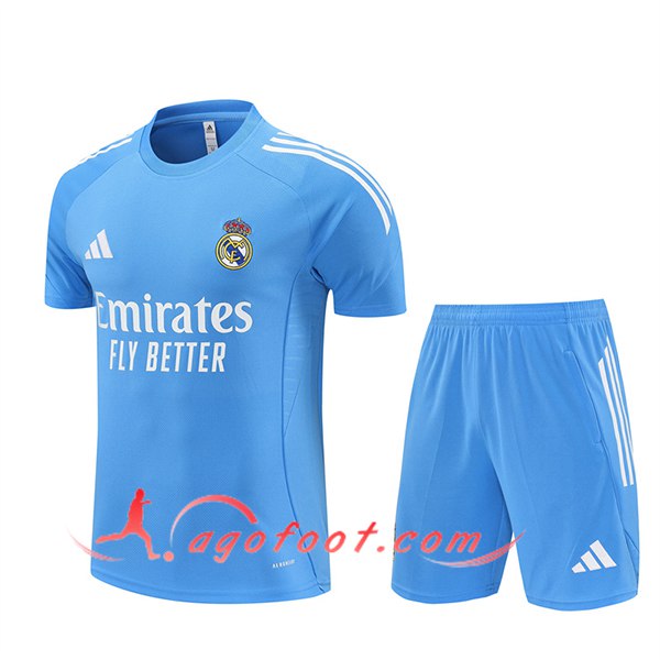 Ensemble Training T-Shirts Real Madrid Bleu Clair 2025/2026