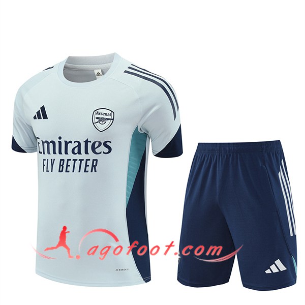 Ensemble Training T-Shirts Arsenal Gris/Bleu 2025/2026