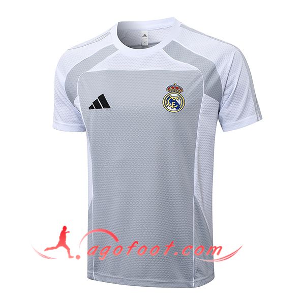 Training T-Shirts Real Madrid Gris/Blanc 2025/2026