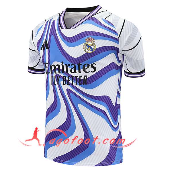 Training T-Shirts Real Madrid Blanc/Bleu/Pourpre 2025/2026