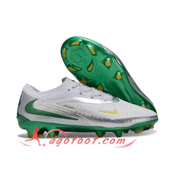 Nike Chaussures de Foot Phantom GX III Elite FG Gris/Vert