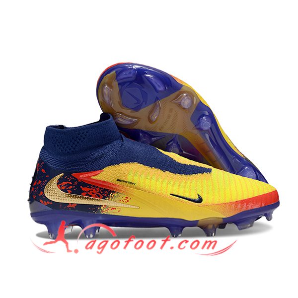 Nike Chaussures de Foot Phantom GX III Elite FG Pourpre/Jaune/Noir/Rouge
