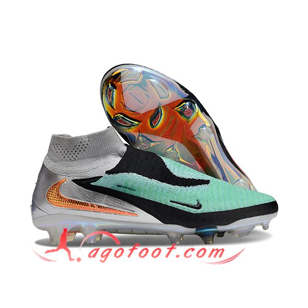Nike Chaussures de Foot Phantom GX III Elite FG Gris/Noir/Vert/Orange