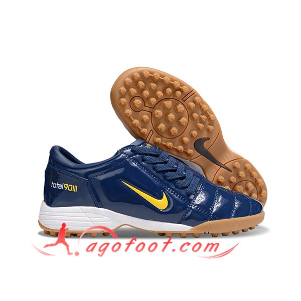 Nike Chaussures de Foot T90 TF Bleu/Jaune