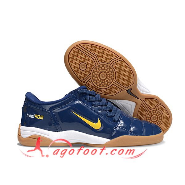 Nike Chaussures de Foot T90 IC Bleu/Jaune