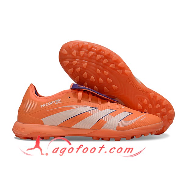 Adidas Chaussures de Foot PREDATOR LEAGUE FT TURF Orange/Blanc