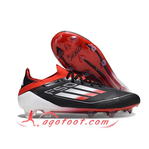 Adidas Chaussures de Foot F50 Elite FG Noir/Orange/Blanc